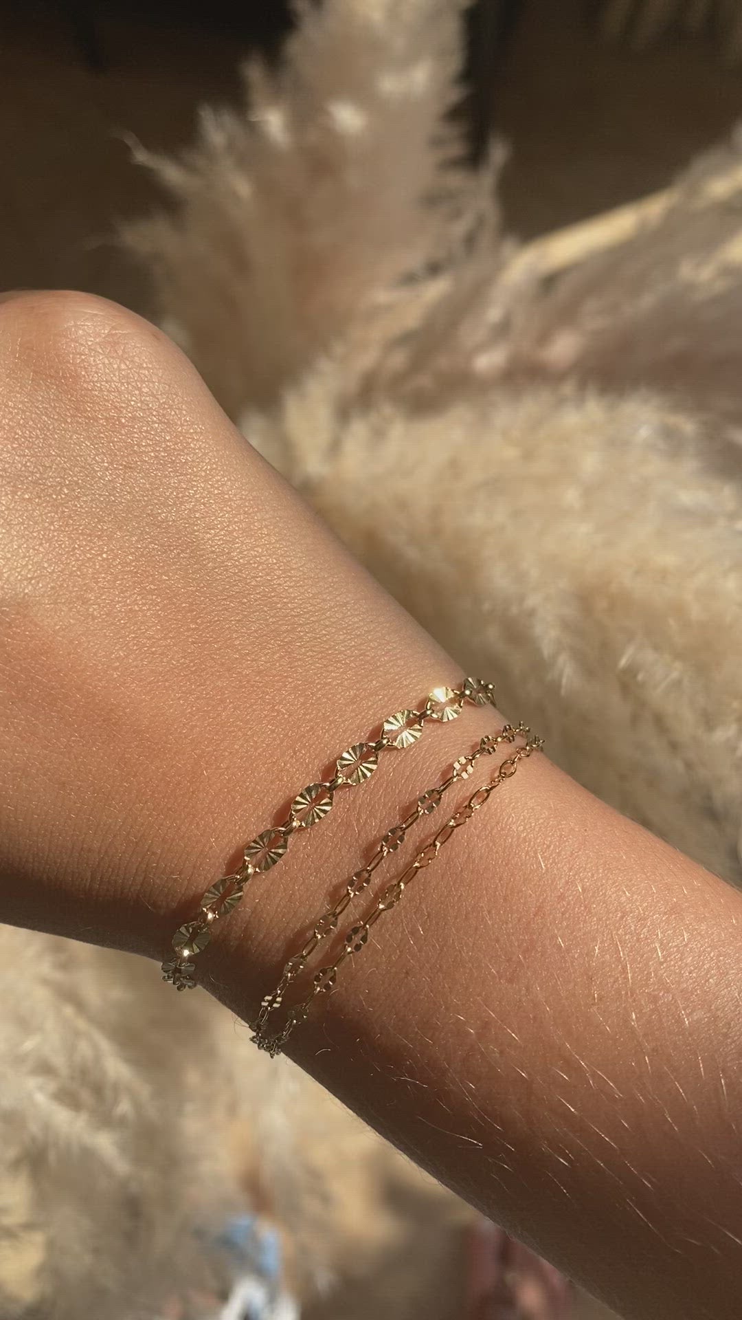 Sunburst Link Bracelet |Gold Filled or Sterling Silver Dainty Jewelry